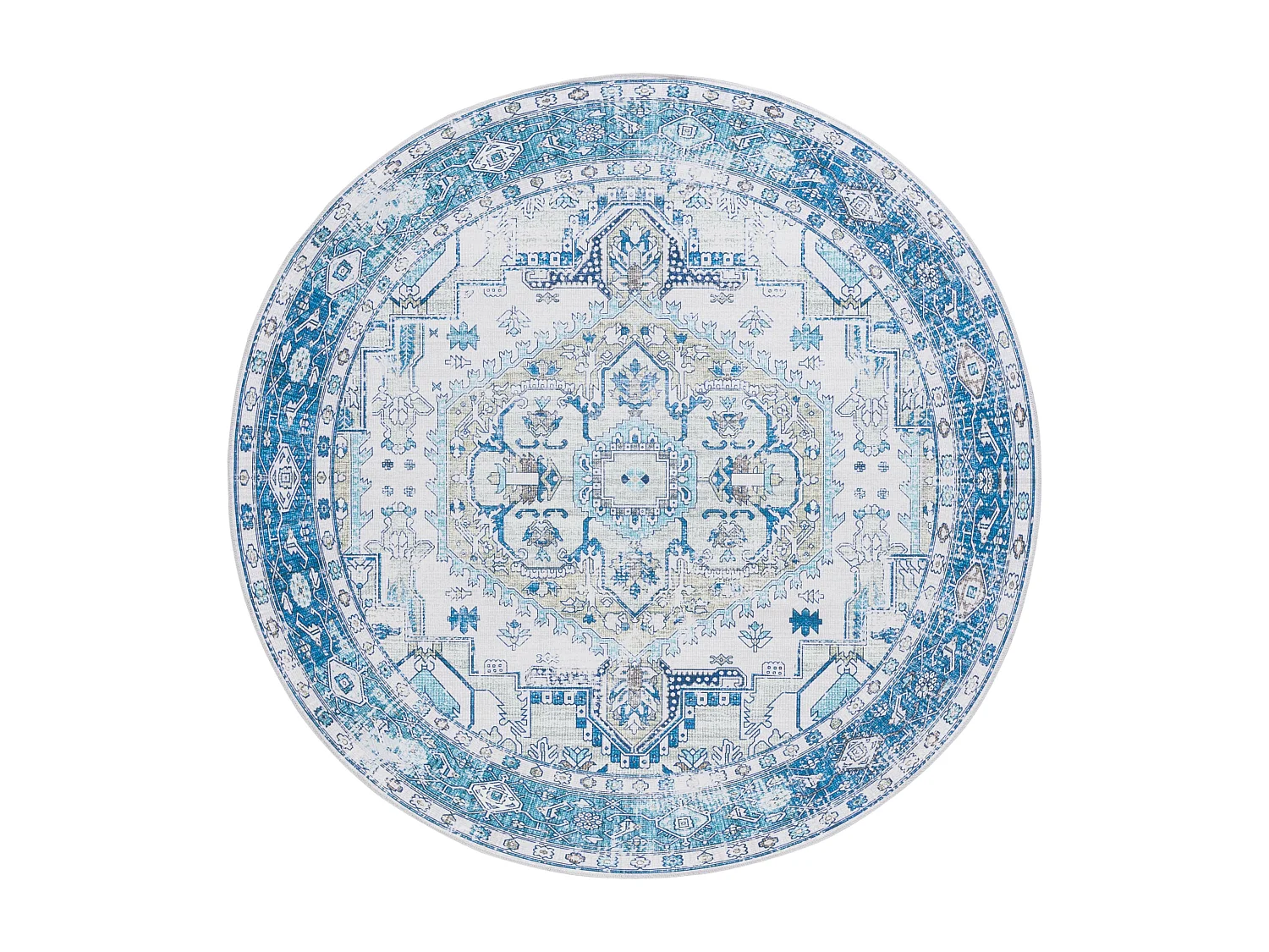 Tapis Beige/Bleu 183 X 183 cm - Lipa