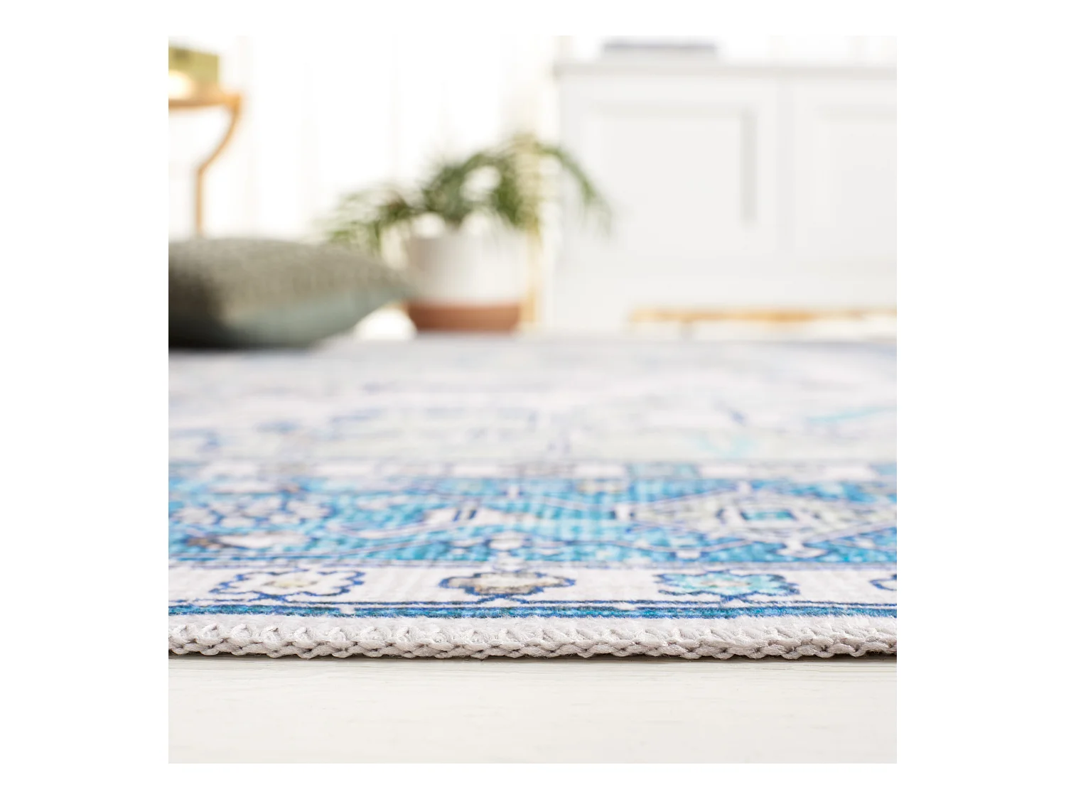 Tapis Beige/Bleu 183 X 183 cm - Lipa