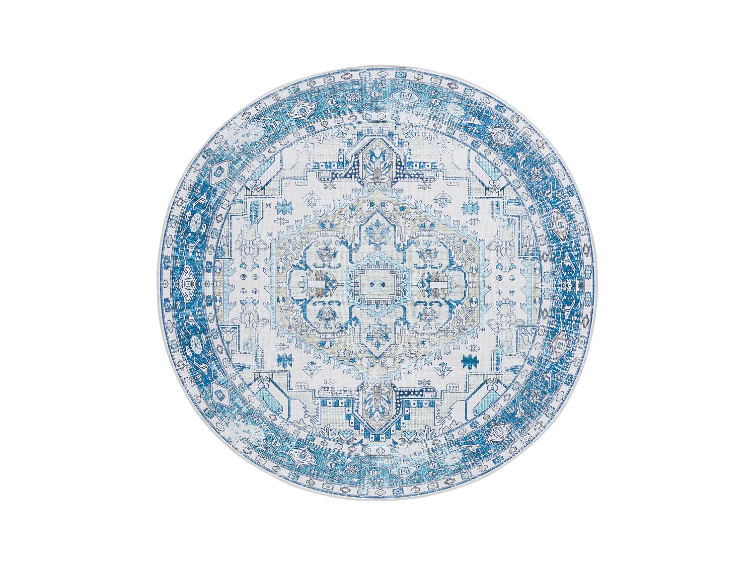 Tapis Beige/Bleu 183 X 183 cm - Lipa