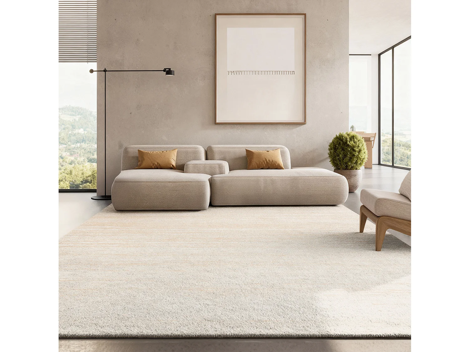 Tapis Champagne/Crème 235 x 305 cm - Marius