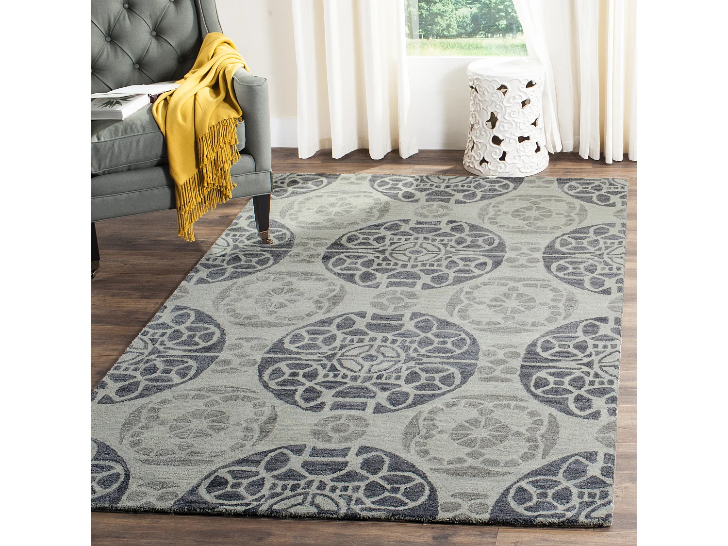 Tapis Gris/Bleu 152 X 244 cm - Mali