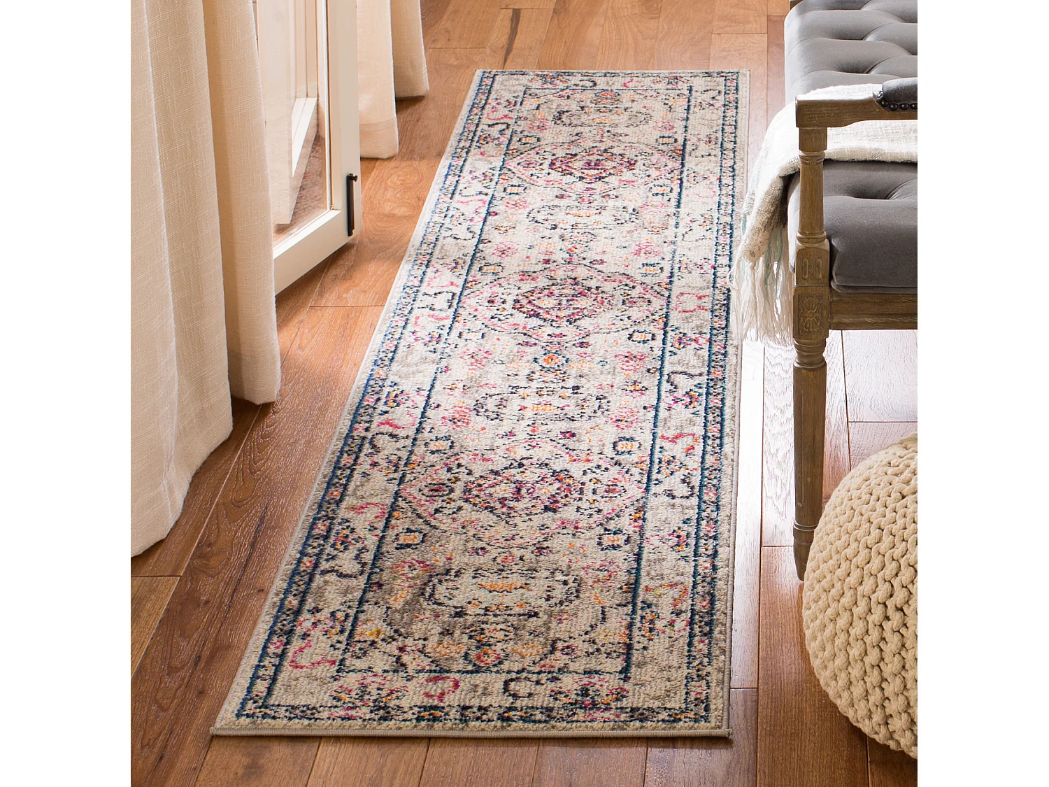 Tapis Gris/Bleu 61 X 244 cm - Mariah