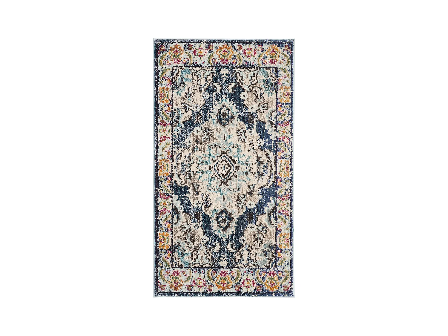 Tapis Bleu marine/Bleu clair 61 X 91 cm - Milà