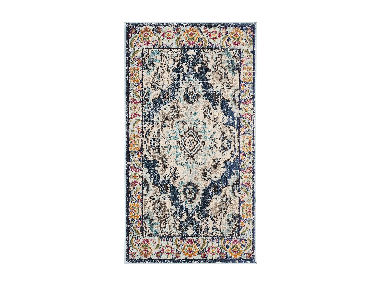 Tapis Bleu marine/Bleu clair 61 X 91 cm - Milà