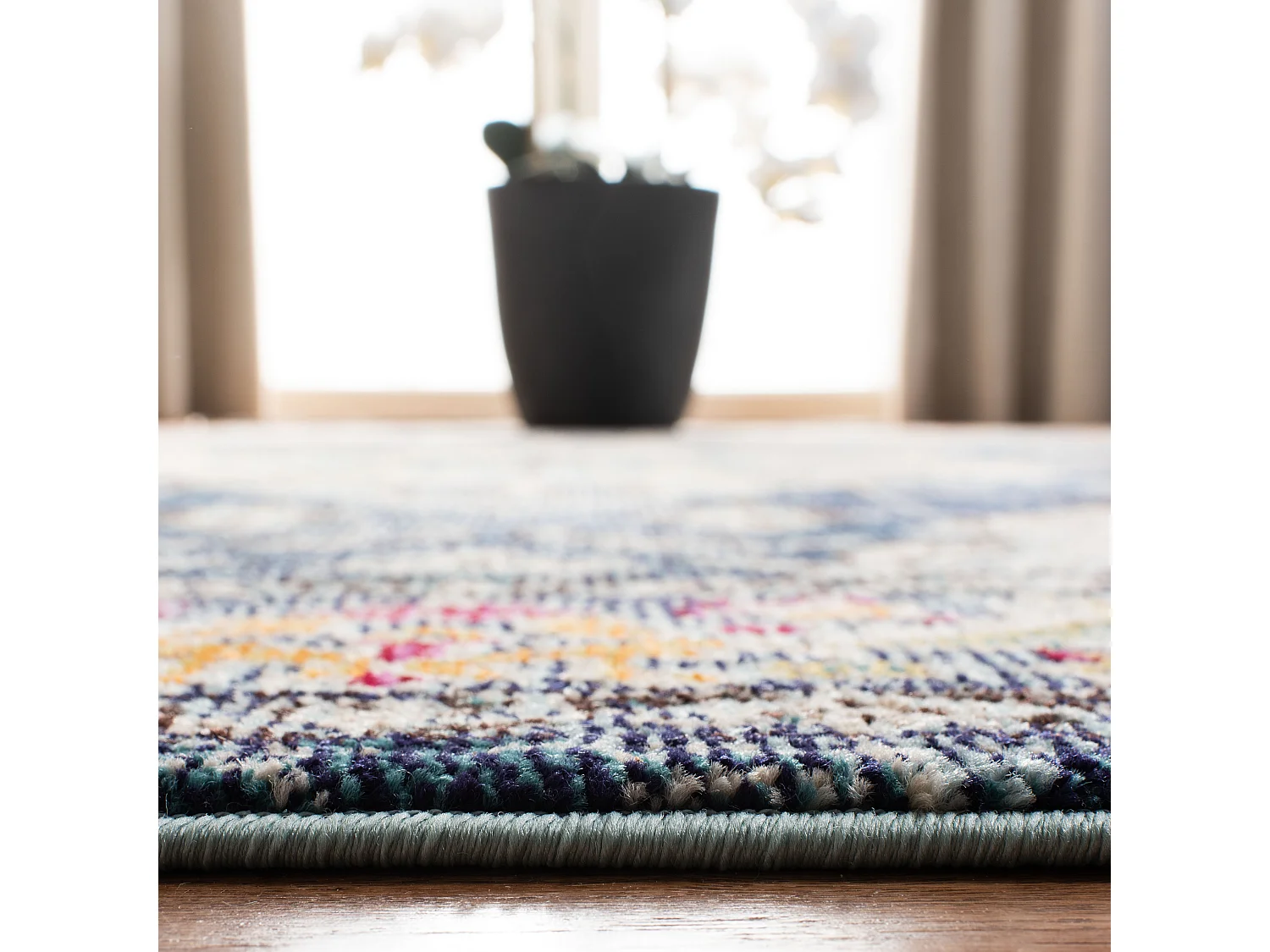 Tapis Bleu marine/Bleu clair 61 X 91 cm - Milà