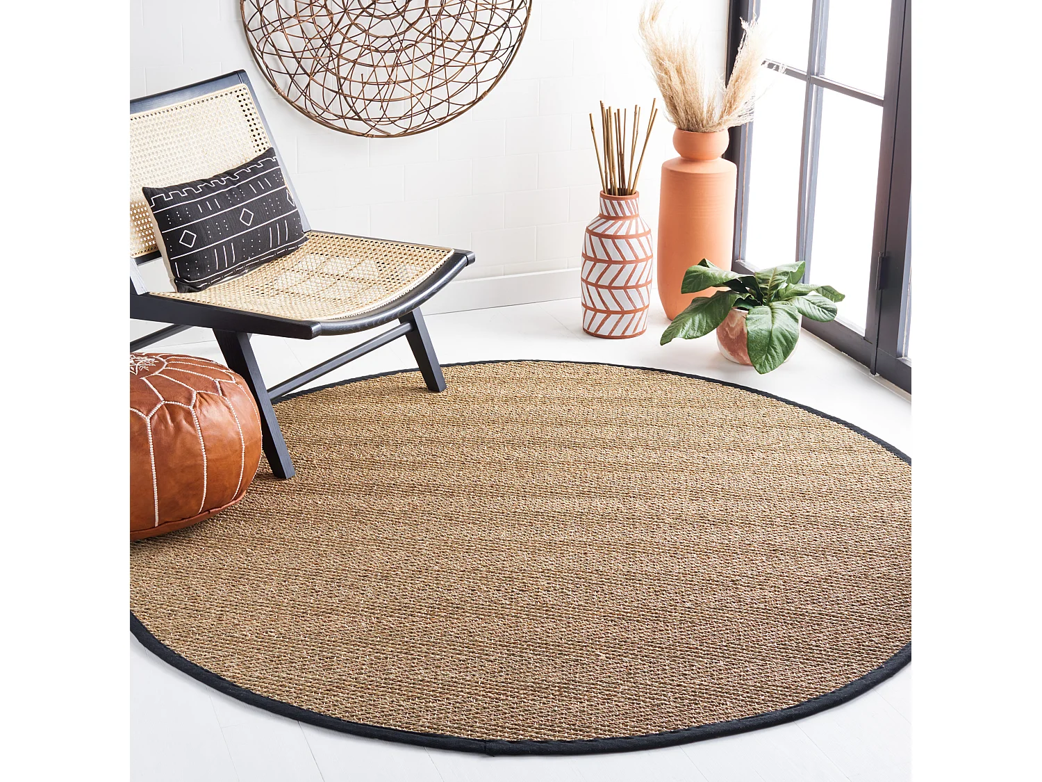 Tapis Naturel/Noir 183 X 183 cm - Winifred