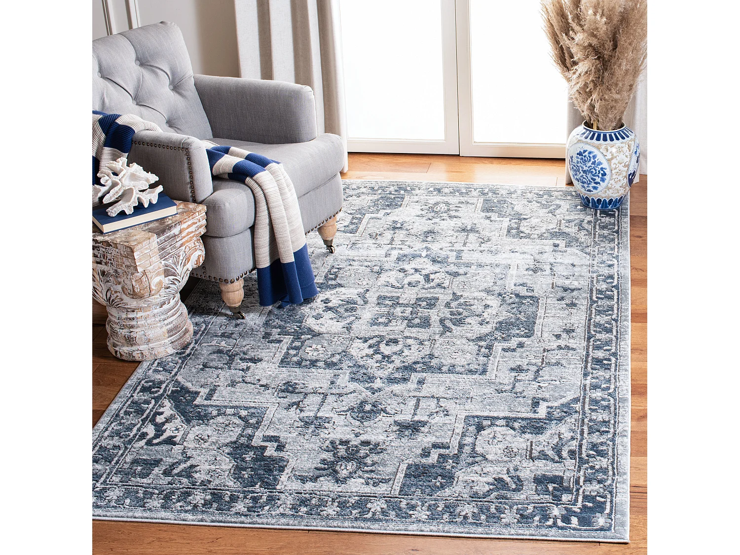 Tapis Bleu Marine/Neutre 122 X 183 cm - Raegan