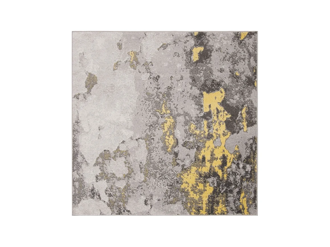Tapis Gris/Jaune 201 X 201 cm - Evelyn