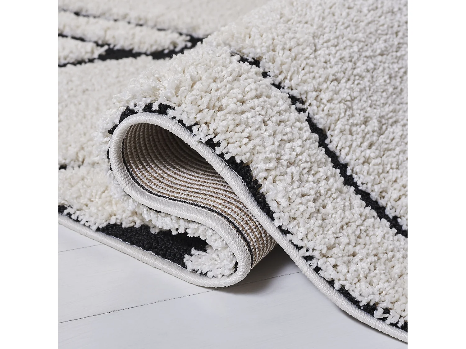 Tapis Ivoire/Noir 122 X 122 cm - Naples