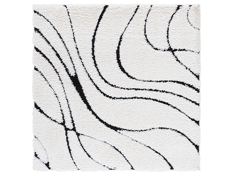 Tapis Ivoire/Noir 122 X 122 cm - Naples