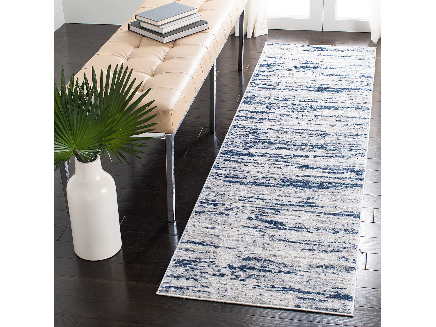 Tapis Gris/Marine 66 X 183 cm - Gabriel