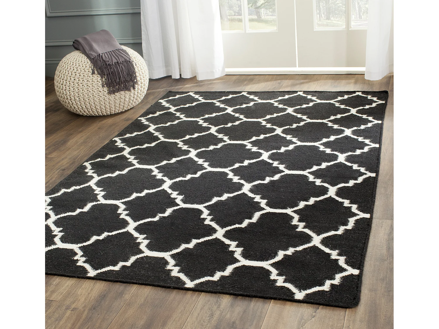 Tapis Noir/Neutre 122 X 183 cm - Calla