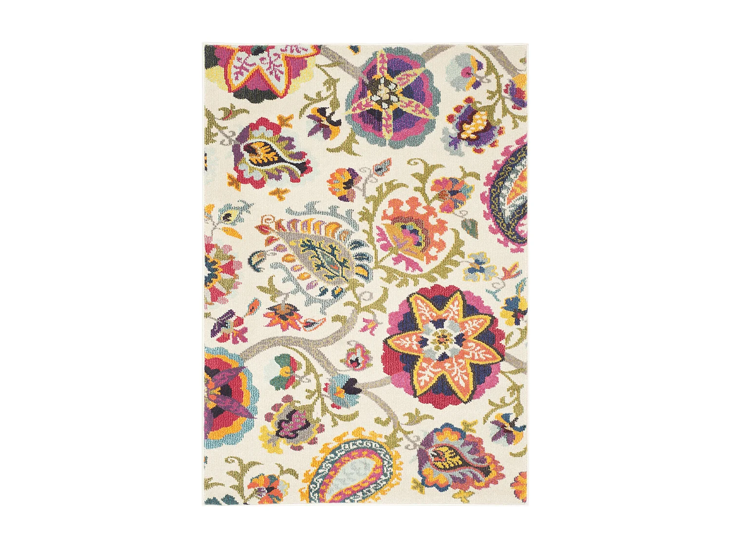 Tapis Neutre/Multicolore 91 X 152 cm - Maryellis