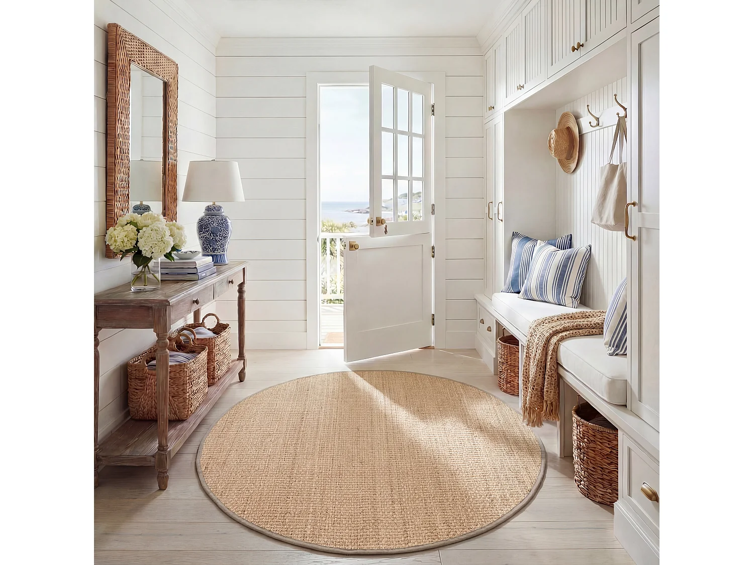 Tapis Marine/Gris 91 X 91 cm - Roselyn