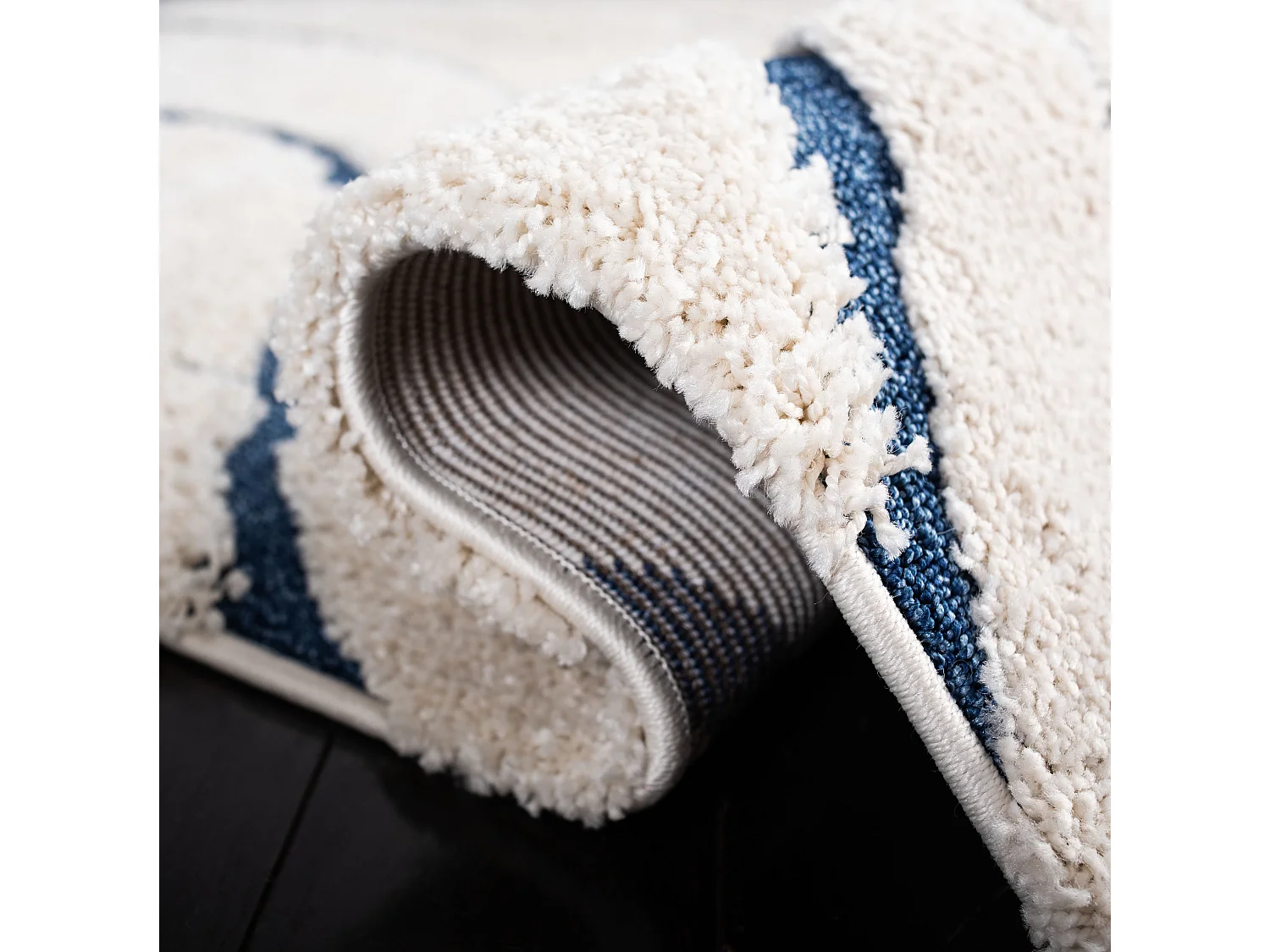 Tapis Crème/Bleu 61 X 91 cm - Naples