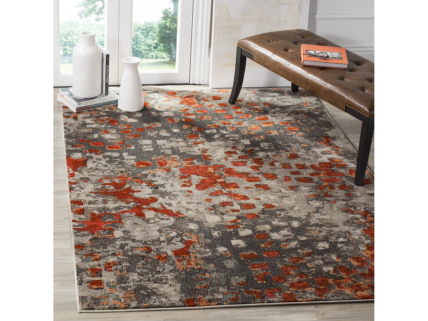 Tapis Gris/Orange 122 X 170 cm - Alec