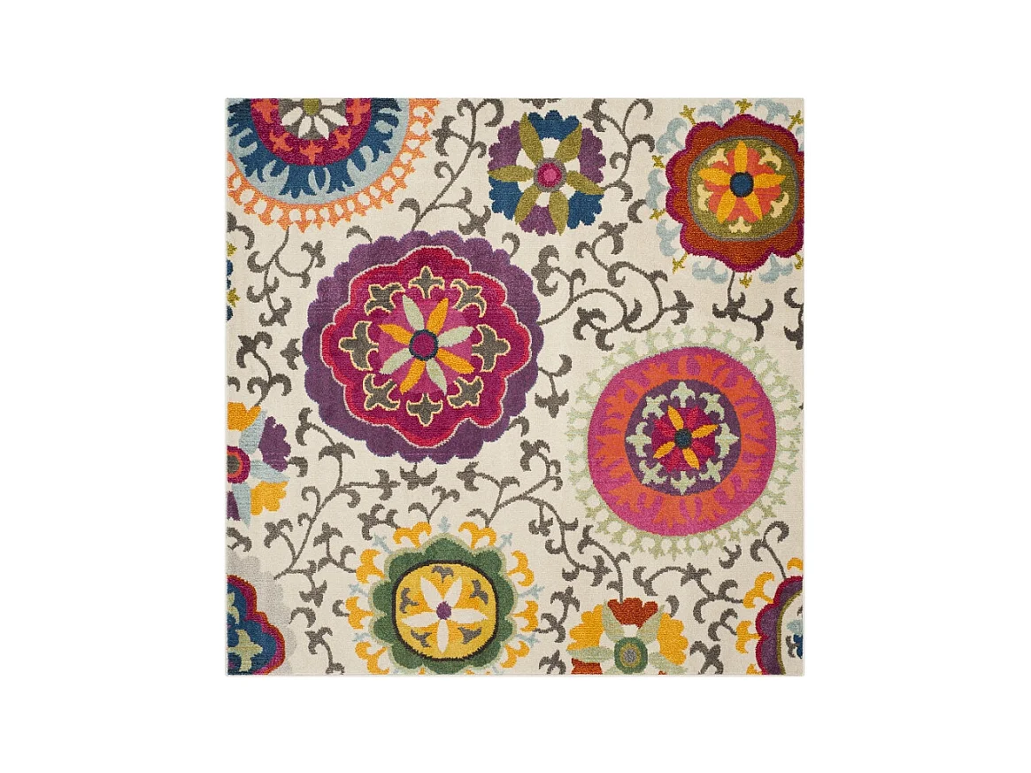 Tapis Ivoire/Multicolore 122 X 122 cm - Manteca