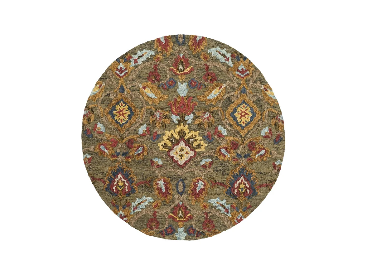 Tapis Vert/Multicolore 122 X 122 cm - Juni