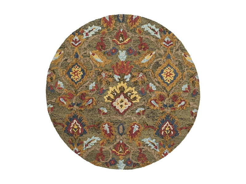 Tapis Vert/Multicolore 122 X 122 cm - Juni