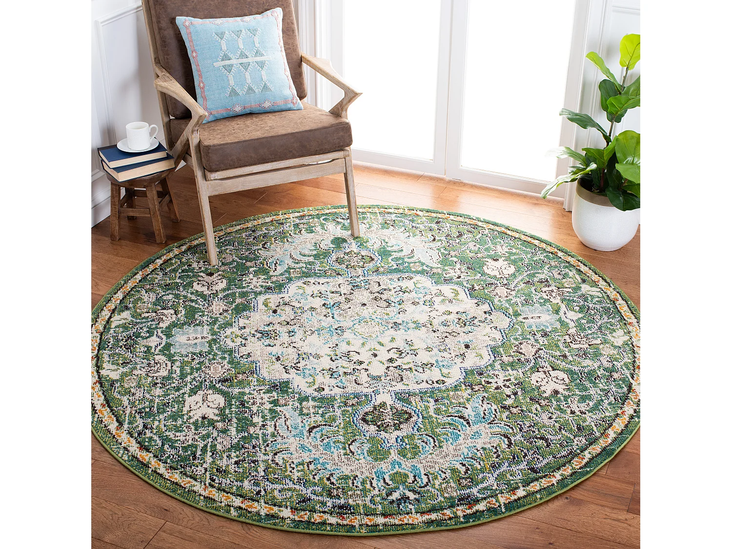Tapis Vert/Turquoise 122 X 122 cm - Maia