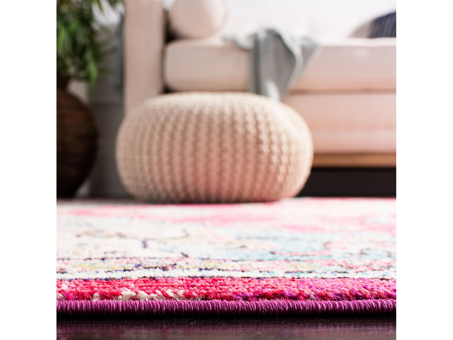 Tapis Fuchsia/Bleu 61 X 91 cm - Malaya