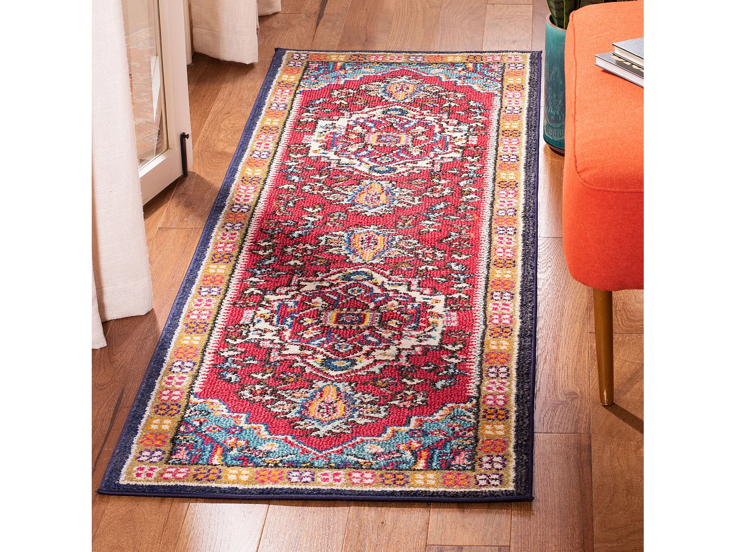 Tapis Rouge/Turquoise 66 X 183 cm - Valentina