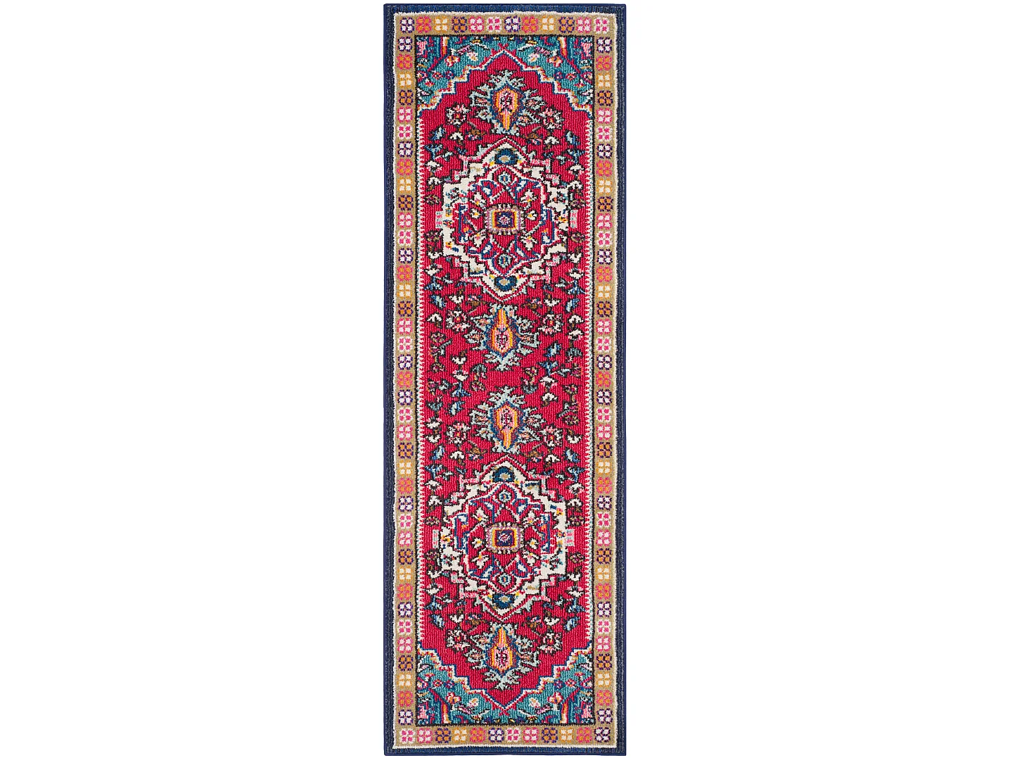 Tapis Rouge/Turquoise 66 X 183 cm - Valentina
