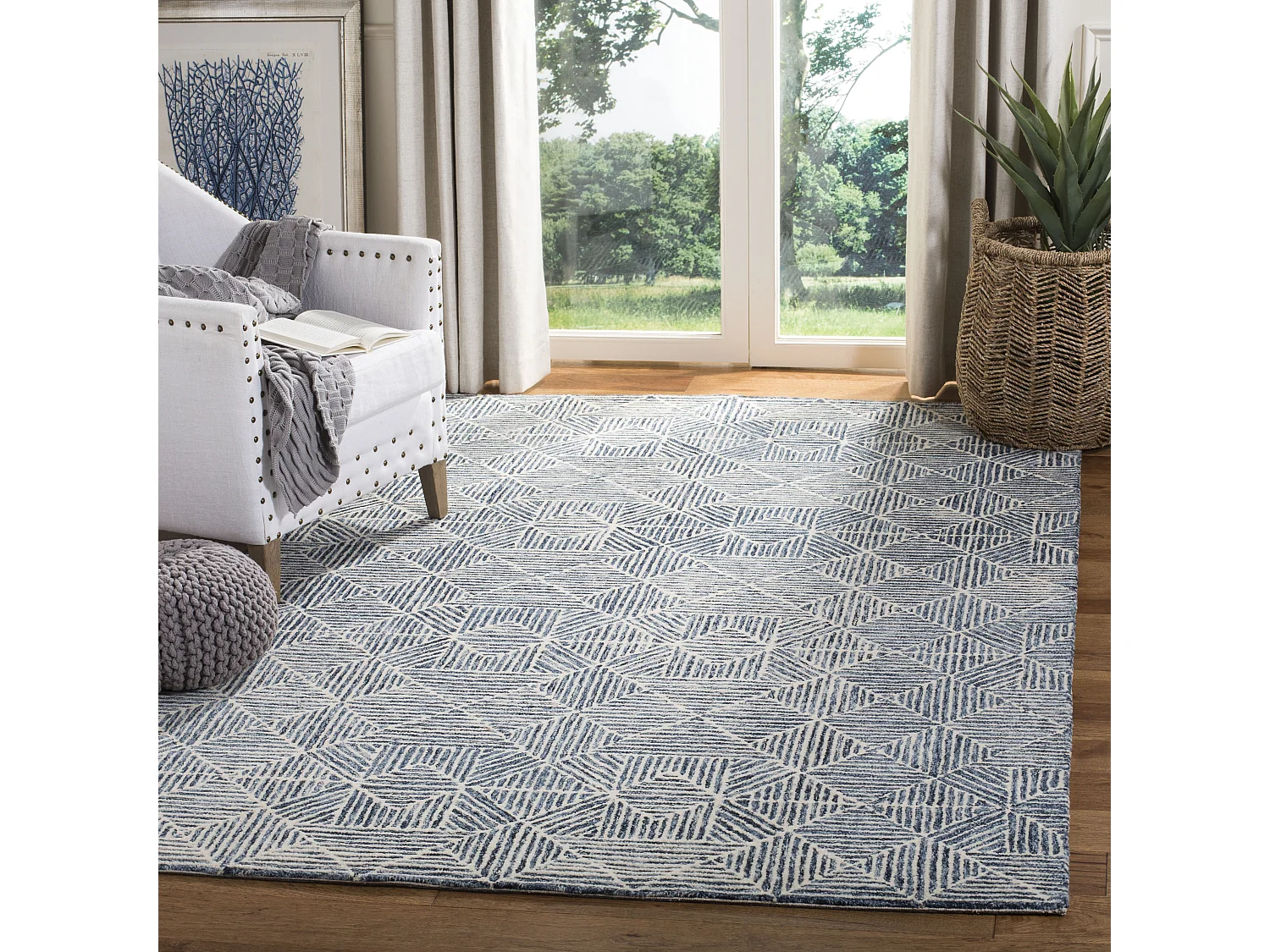 Tapis Bleu/Ivoire 122 X 183 cm - Azure