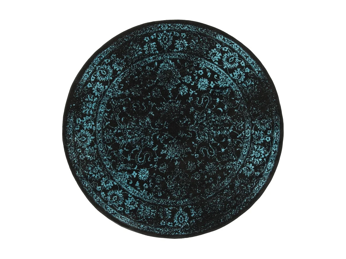 Tapis Noir/Sarcelle 122 X 122 cm - Lucinda