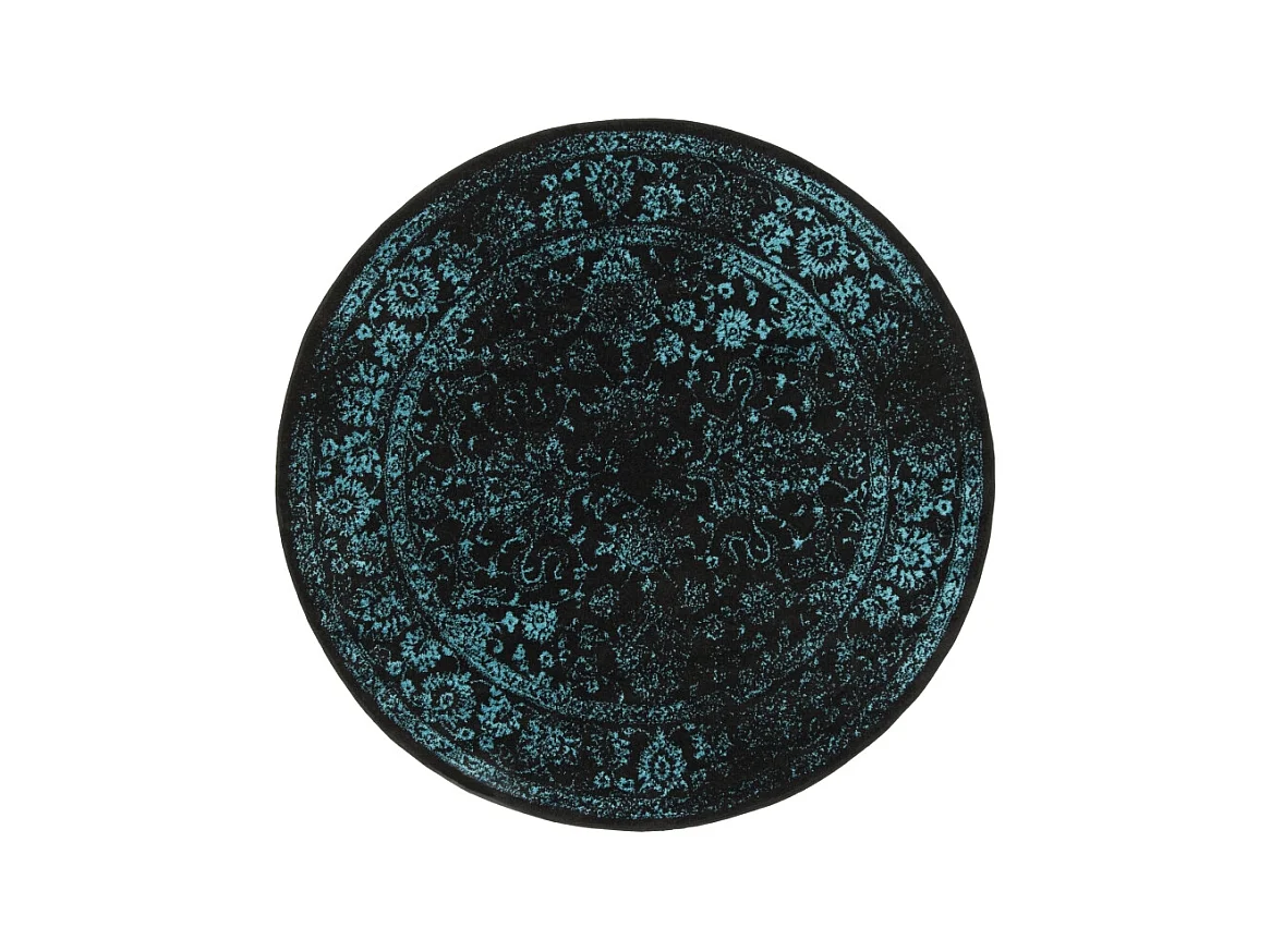 Tapis Noir/Sarcelle 122 X 122 cm - Lucinda