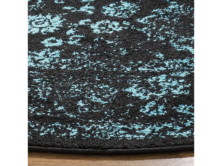 Tapis Noir/Sarcelle 122 X 122 cm - Lucinda