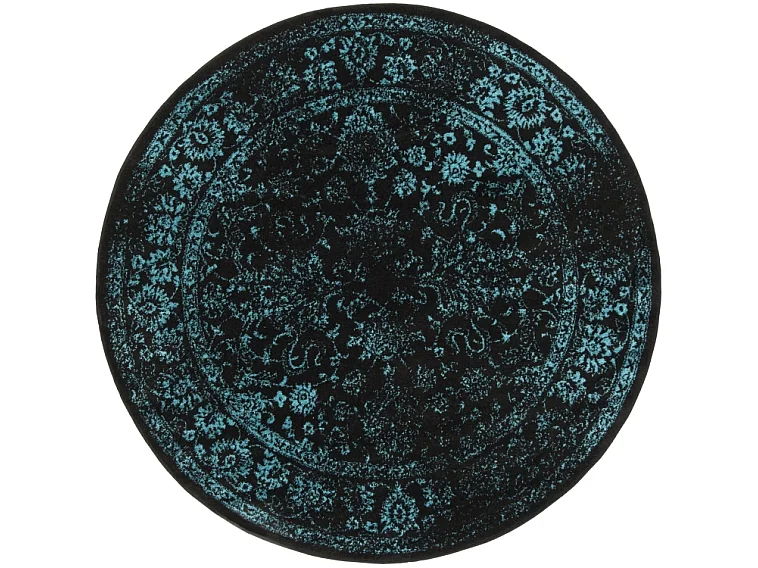 Tapis Noir/Sarcelle 122 X 122 cm - Lucinda