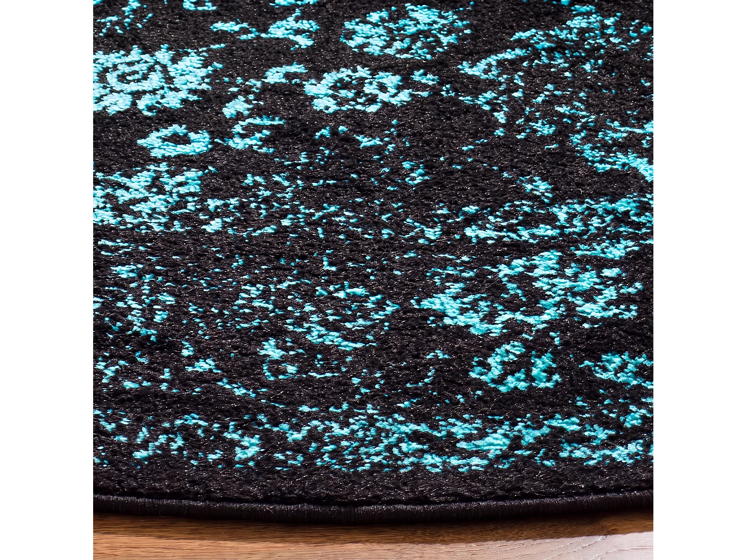 Tapis Noir/Sarcelle 122 X 122 cm - Lucinda