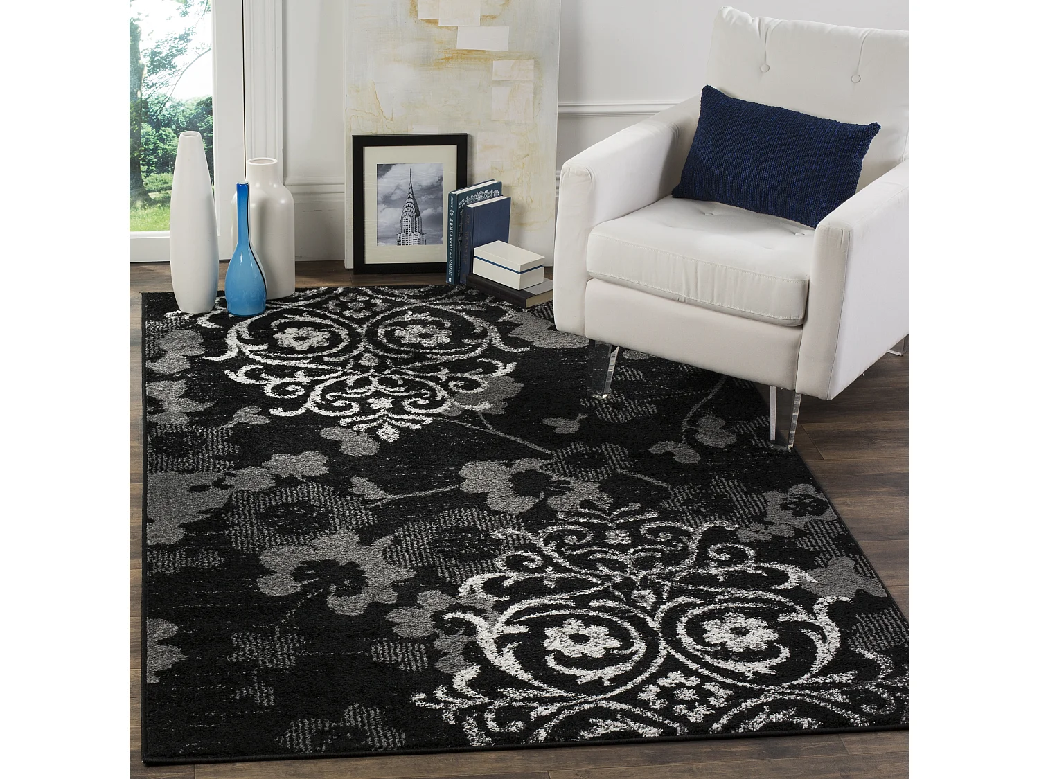 Tapis Noir/Gris 122 X 183 cm - Bryana