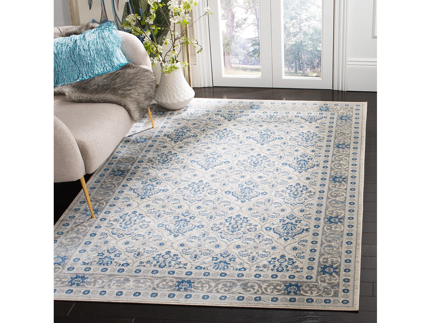 Tapis Gris/Bleu 122 X 183 cm - Teresse