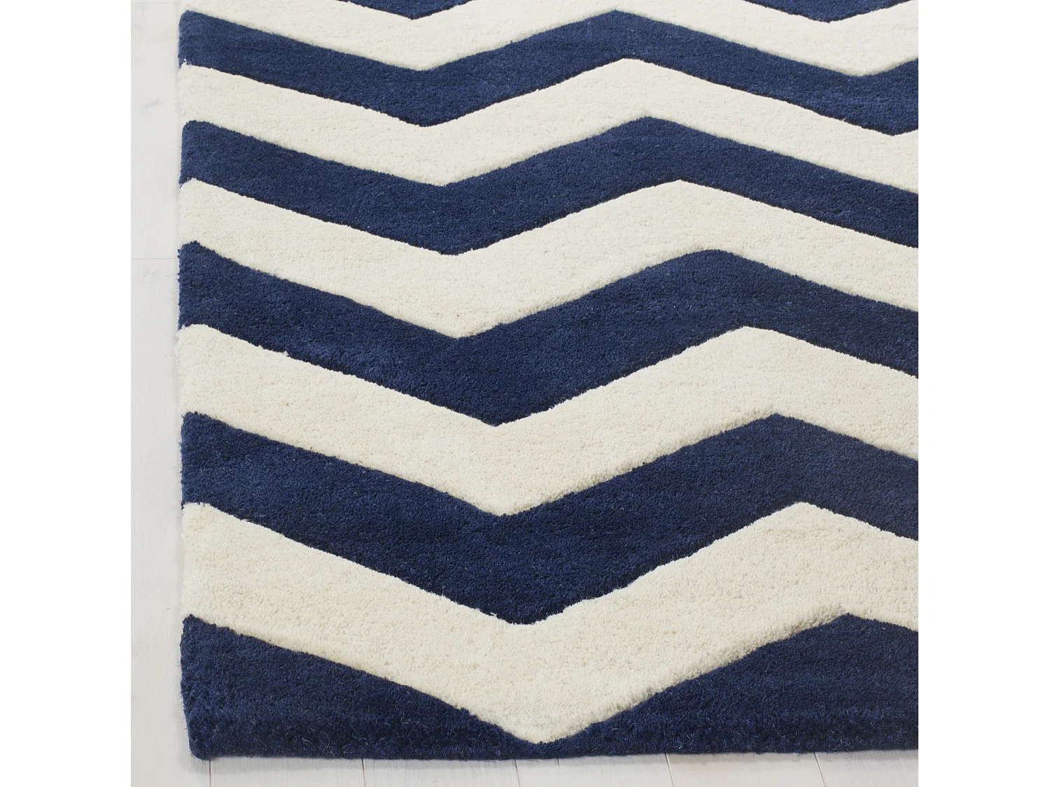 Tapis Bleu Marine/Neutre 91 X 152 cm - Anneliese