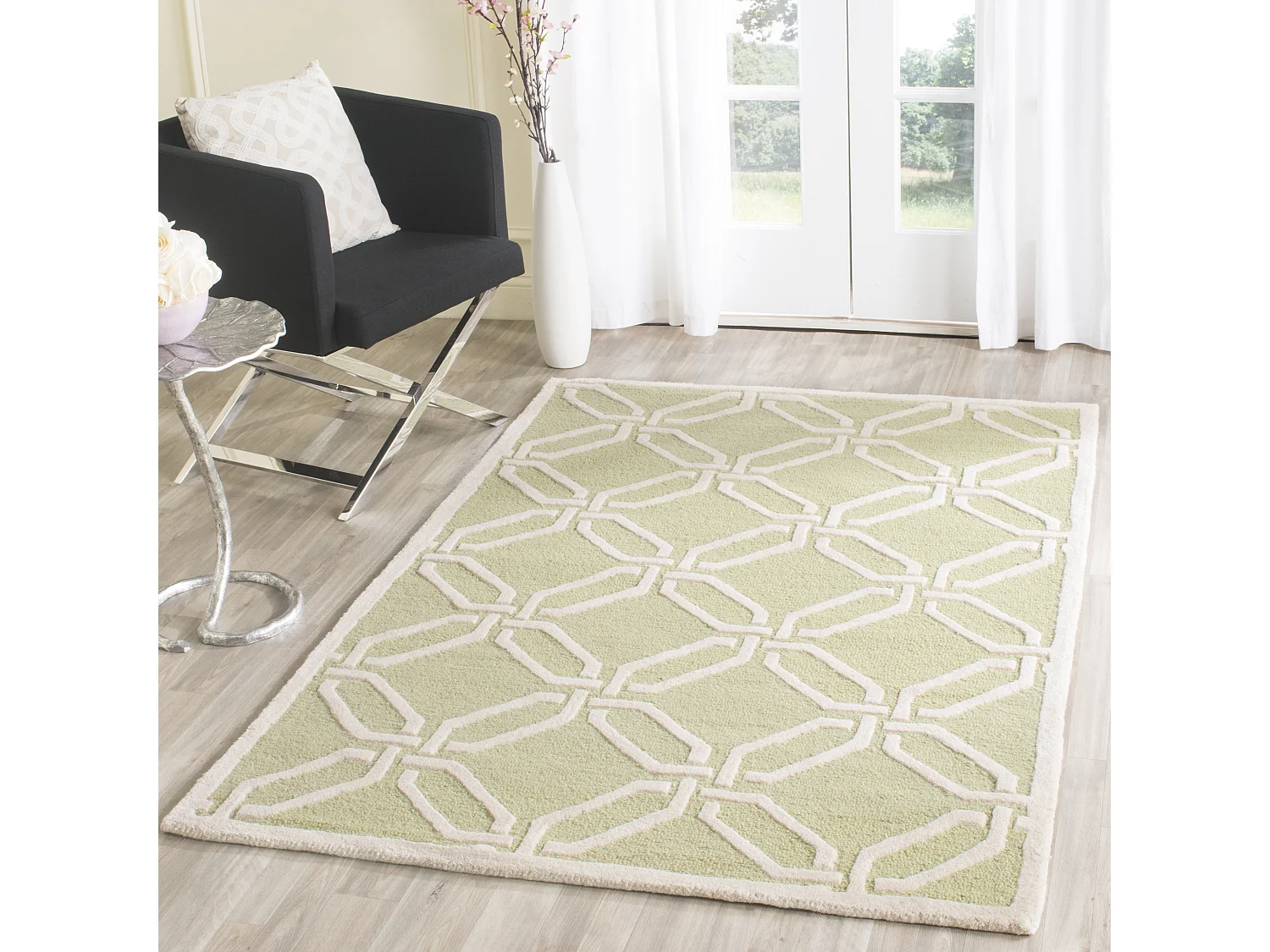 Tapis Vert/Neutre 91 X 152 cm - Mollie