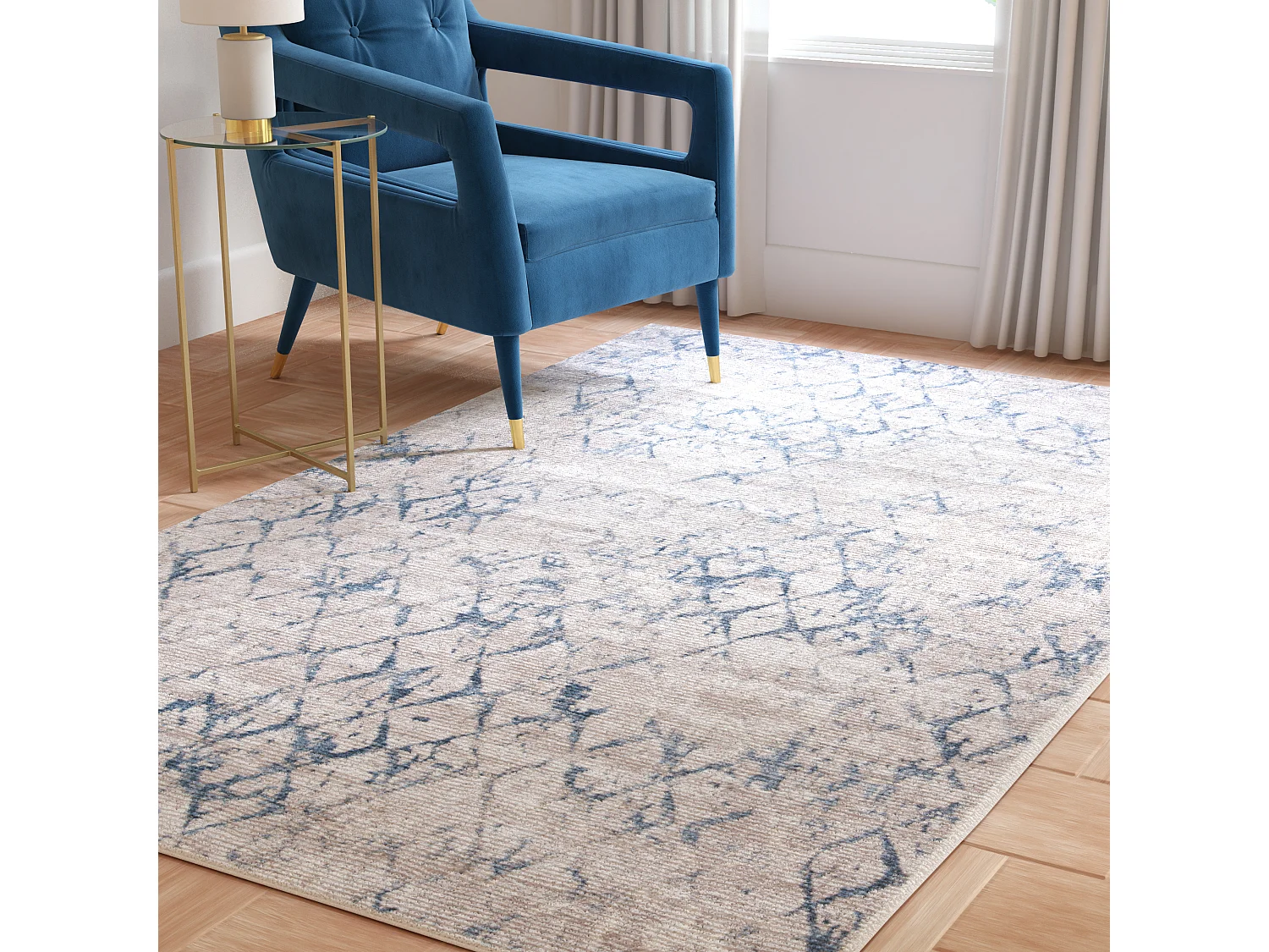 Tapis Gris/Bleu 160 X 229 cm - Léa