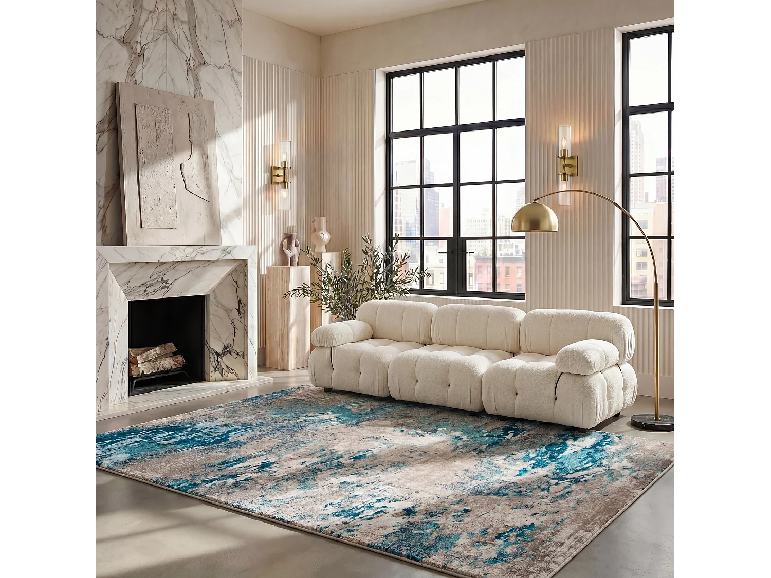 Tapis Bleu/Gris 183 X 274 cm - Julia
