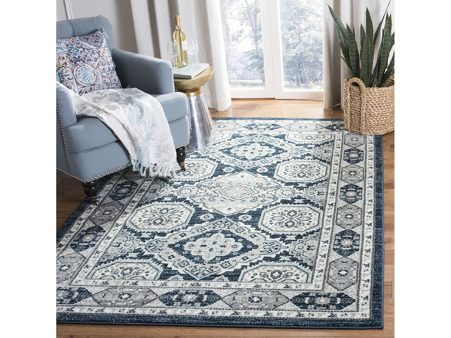 Tapis Bleu/Gris 61 X 244 cm - Mylo