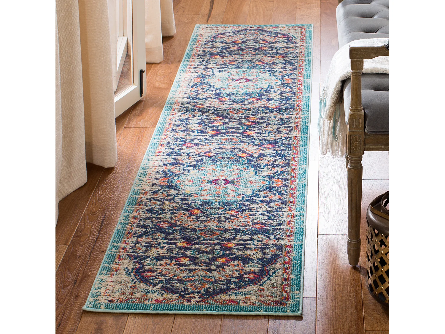 Tapis Noir/Sarcelle 61 X 91 cm - Maia