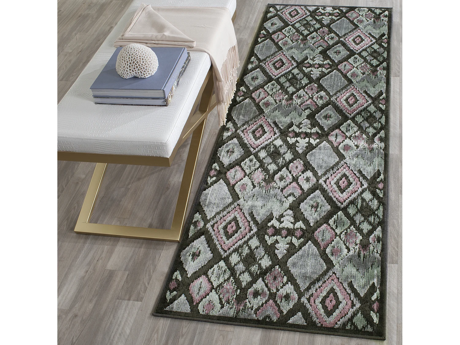 Tapis Gris/Multicolore 74 X 229 cm - Evadne