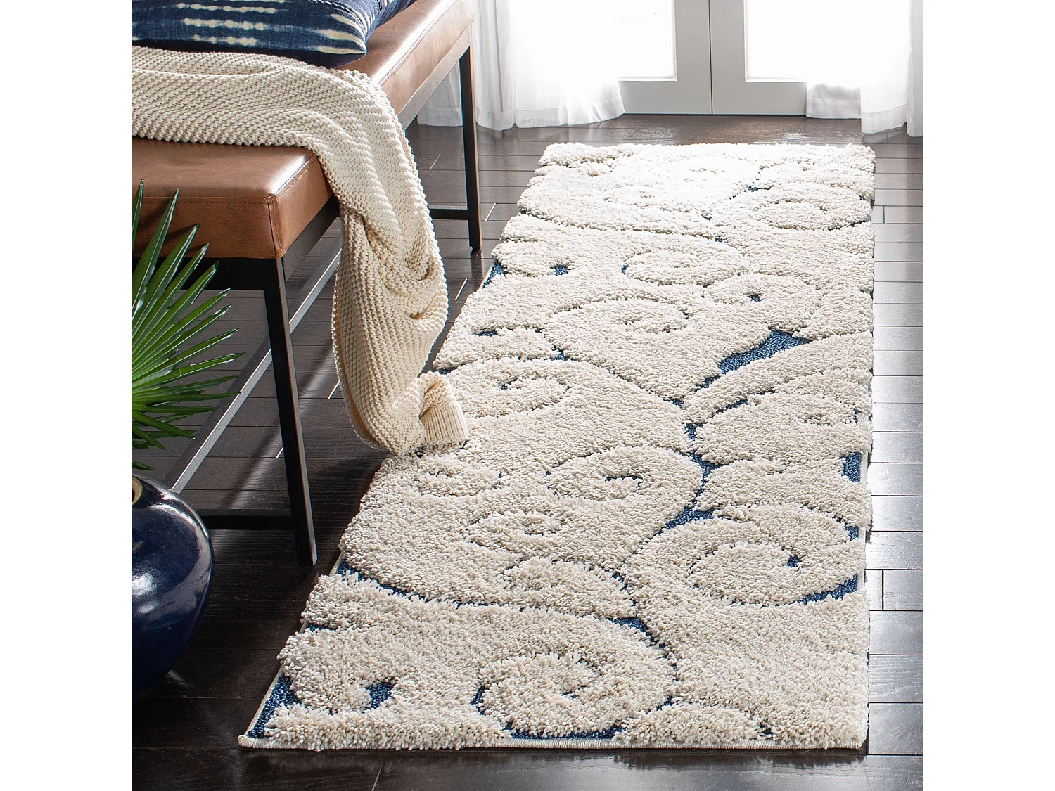 Tapis Crème/Bleu 61 X 91 cm - Rosalind
