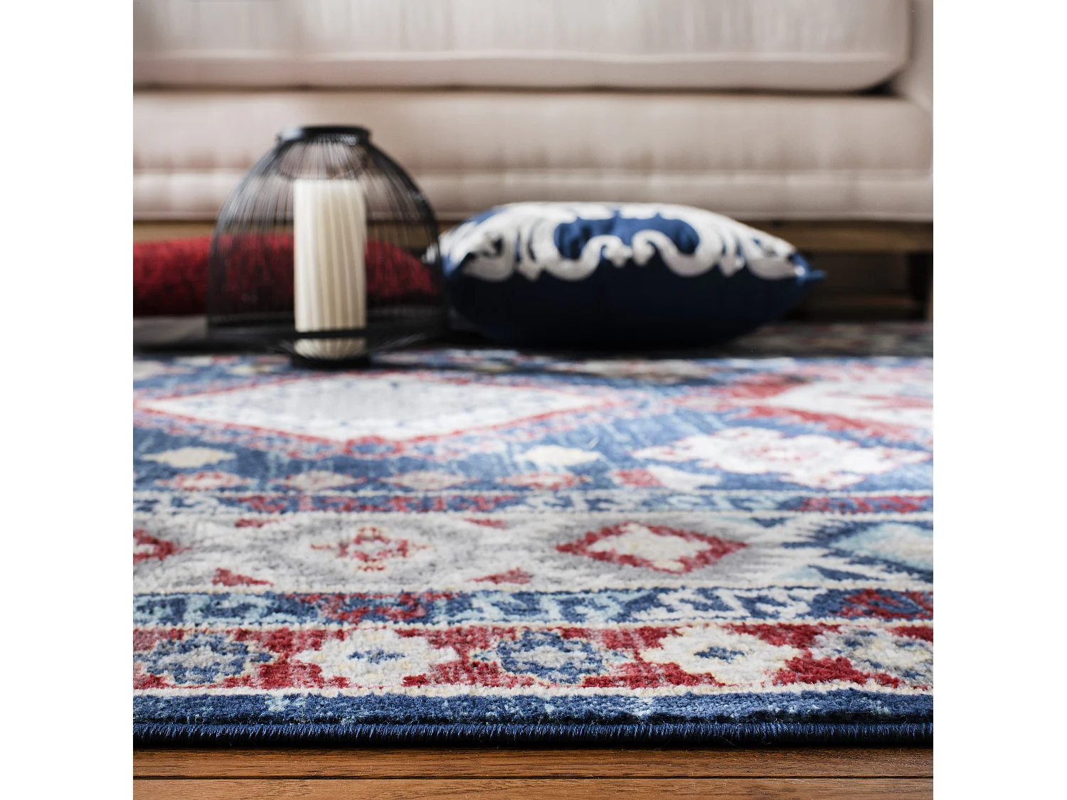 Tapis Bleu/Rouge 160 X 229 cm - Kathleen