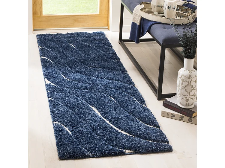 Tapis Bleu foncé/Crème 69 X 152 cm - Raton
