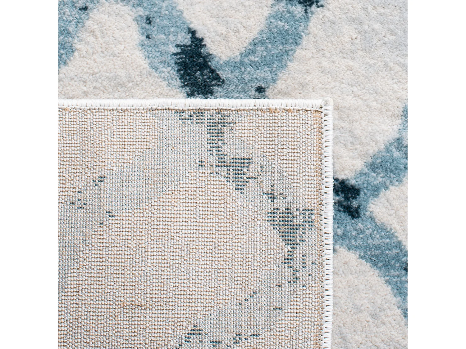 Tapis Neutre/Bleu 91 X 152 cm - Sylvia