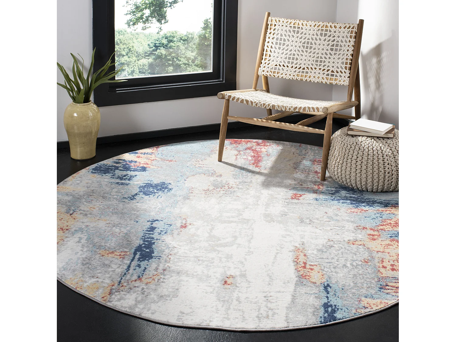 Tapis Gris/Rouge 201 X 201 cm - Danni