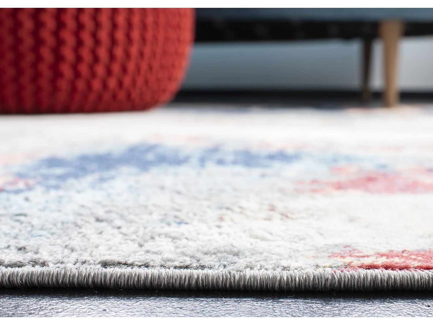 Tapis Gris/Rouge 201 X 201 cm - Danni