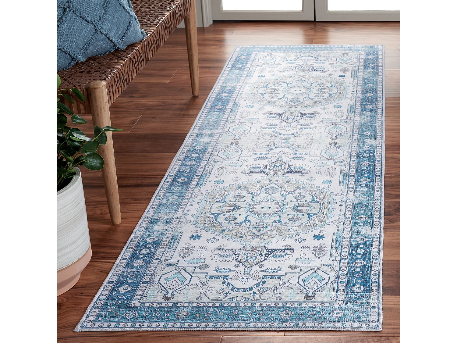 Tapis Beige/Bleu 76 X 244 cm - Lipa