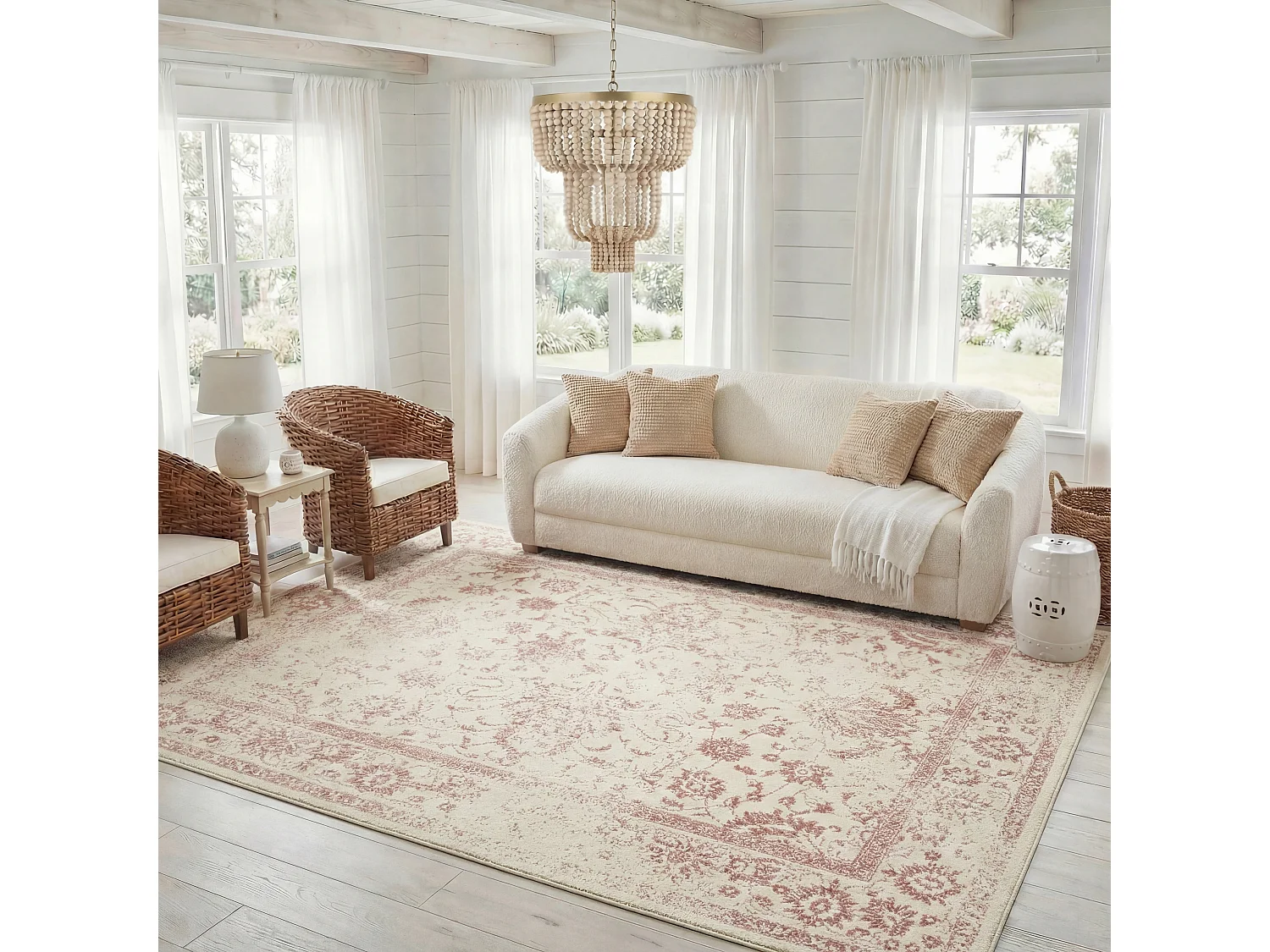 Tapis Ivoire/Rose 235 x 305 cm - Lucinda